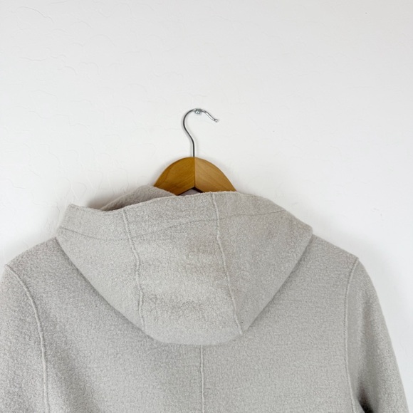 Nau Boiled Wool Trench Coat in White - Picture 5 of 11